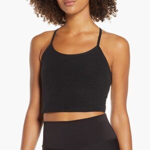 Beyond Yoga Women's Spacedye Slim Racerback Cropped Tank in Darkest Night sz L